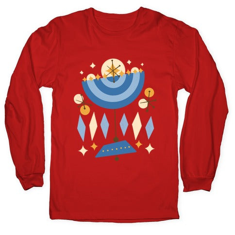 Mid-Century Modern Menorah (Hanukkah) Longsleeve Tee