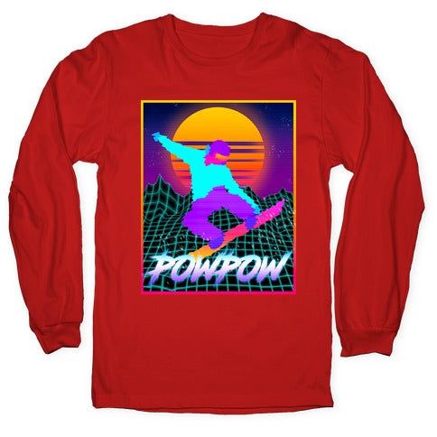 POWPOW Synthwave Snowboarder Longsleeve Tee