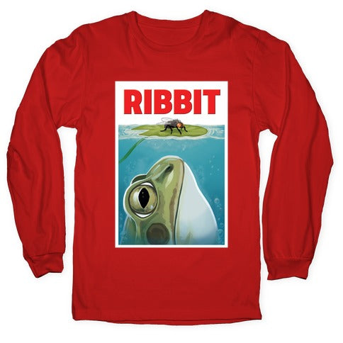 Ribbit Jaws Parody Longsleeve Tee