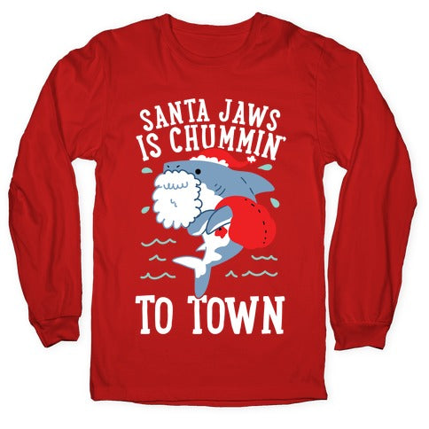 Santa Jaws Is Chummin' To Town Longsleeve Tee