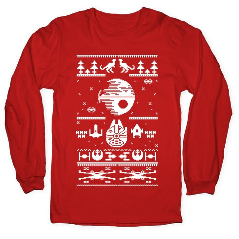 Scifi Spaceship Christmas Longsleeve Tee