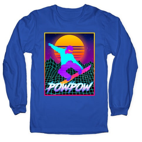 POWPOW Synthwave Snowboarder Longsleeve Tee