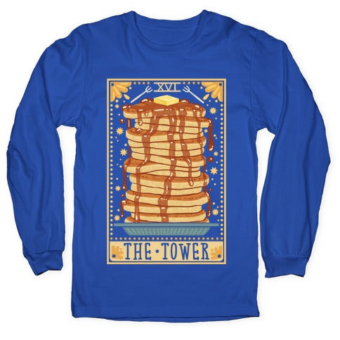 Tarot Card: The Tower (Of Pancakes) Longsleeve Tee
