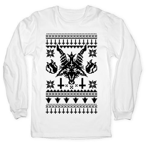 Baphomet Ugly Christmas Sweater Longsleeve Tee