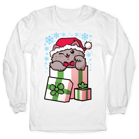 Cute Christmas Cat Longsleeve Tee