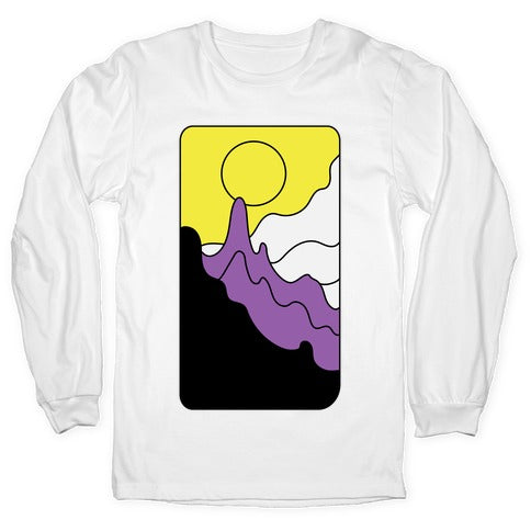 Groovy Pride Flag Landscapes: Nonbinary Flag Longsleeve Tee