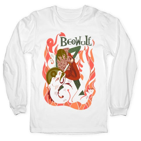 Medieval Epic Beowulf Book Cover Longsleeve Tee