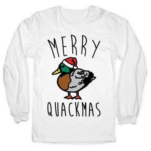 Merry Quackmas Duck Christmas Parody Longsleeve Tee