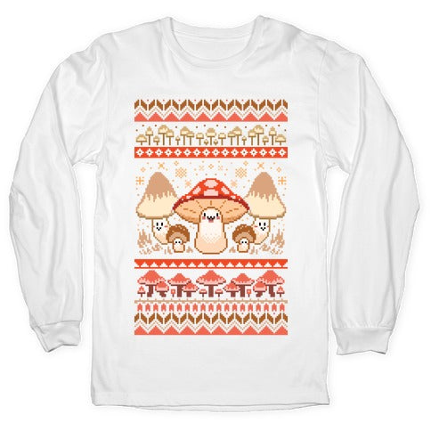 Mushroom Ugly Christmas Sweater Longsleeve Tee