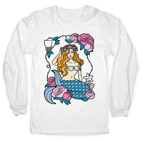 Nautical Tattoo Mermaid Longsleeve Tee