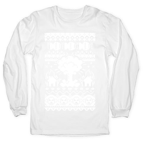 Nuclear Christmas Sweater Pattern Longsleeve Tee