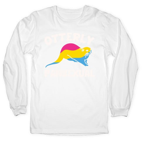 Otterly Pansexual White Print Longsleeve Tee