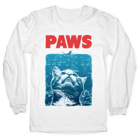 PAWS (Jaws Parody tee) Longsleeve Tee