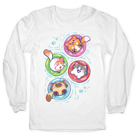 Pool Party Cats Longsleeve Tee