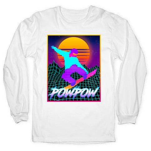 POWPOW Synthwave Snowboarder Longsleeve Tee