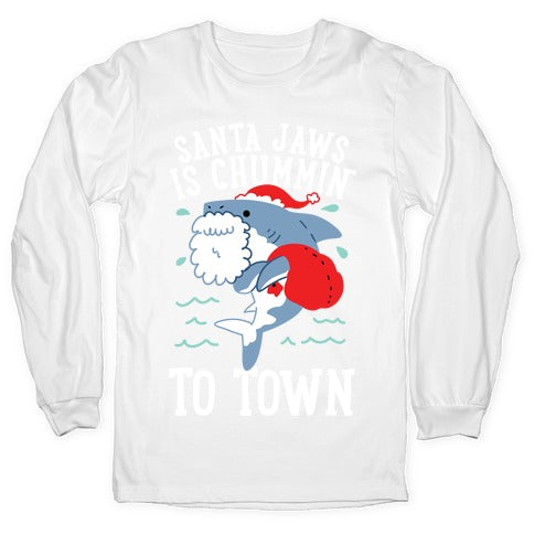Santa Jaws Is Chummin' To Town Longsleeve Tee