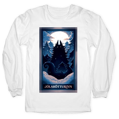 Yule Cat Tarot Card Jólakötturinn Longsleeve Tee
