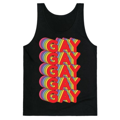 Gay Retro Rainbow Tank Top