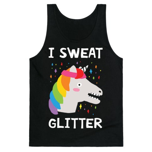 I Sweat Glitter Unicorn Tank Top
