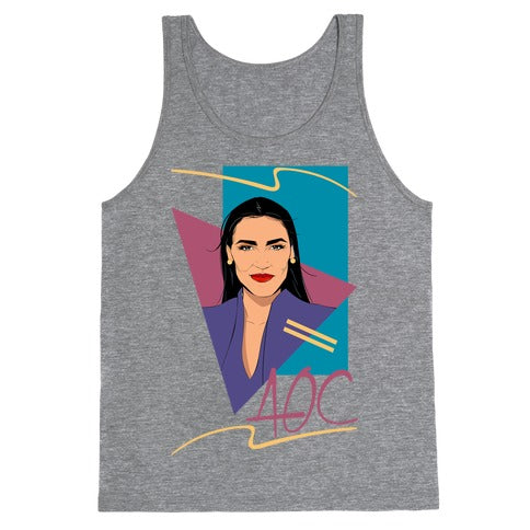 80s Style AOC Alexandria Ocasi-Cortez Parody Tank Top