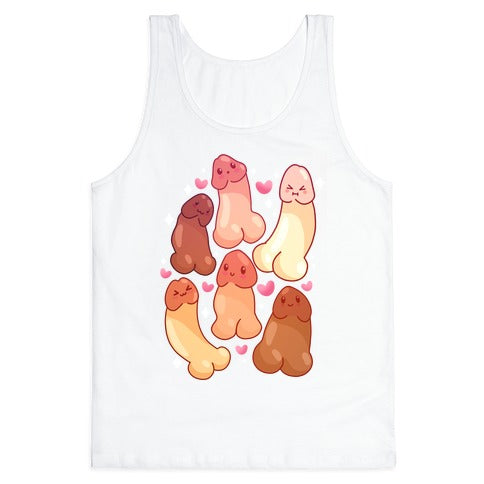Kawaii Penises Pattern Tank Top
