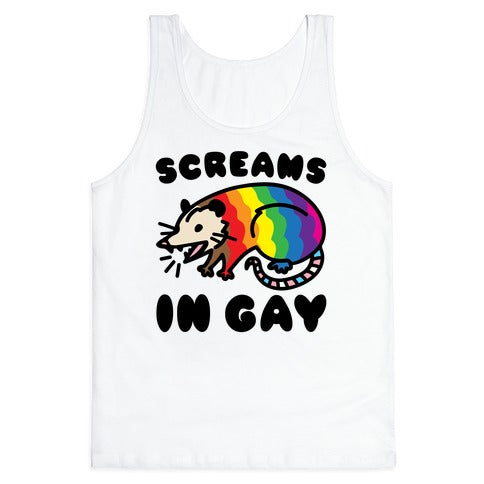 Screams In Gay Possum Parody Tank Top