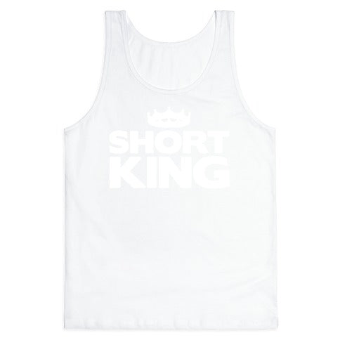 Short King White Print Tank Top