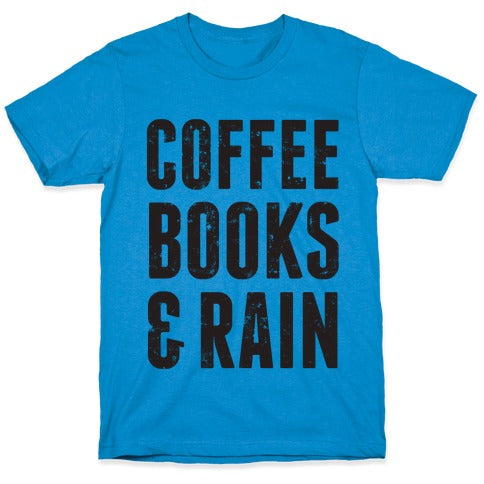 Coffee Books & Rain (Vintage) T-Shirt
