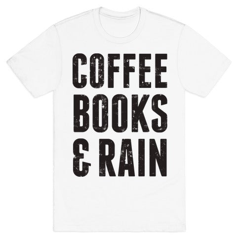 Coffee Books & Rain (Vintage) T-Shirt