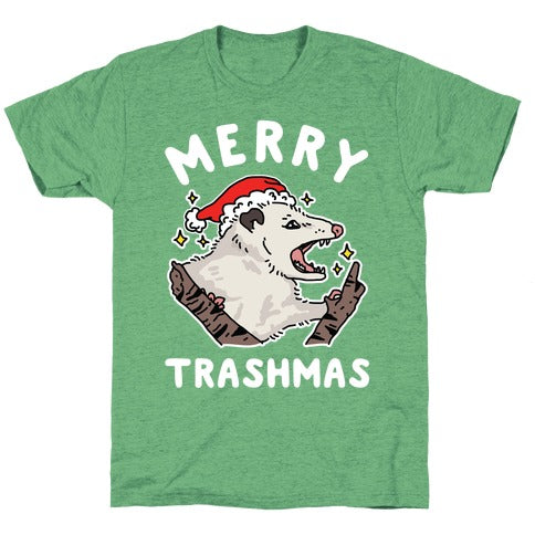 Merry Trashmas Opossum Unisex Triblend Tee