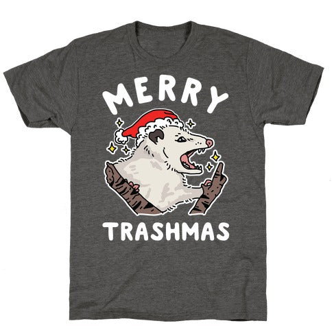 Merry Trashmas Opossum Unisex Triblend Tee