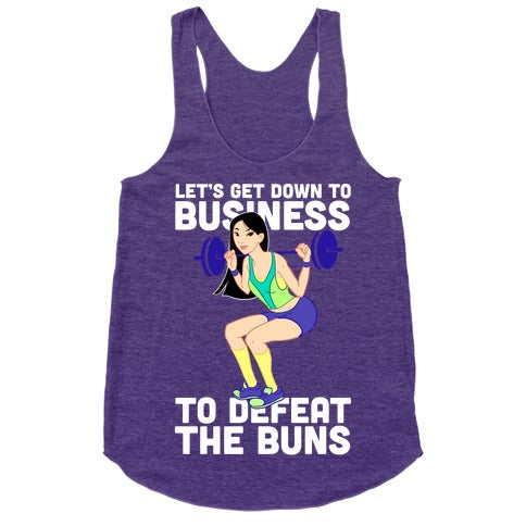 Let's Get Down to Business Parody Racerback Tank
