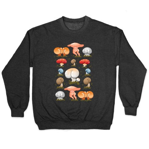 Butt Mushroom Pattern Crewneck Sweatshirt