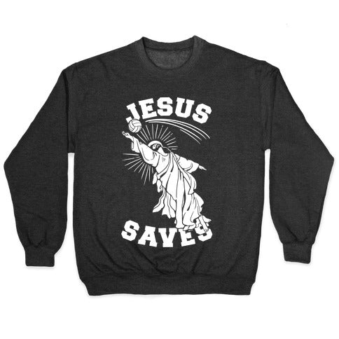 Jesus Saves (Volleyball) Crewneck Sweatshirt