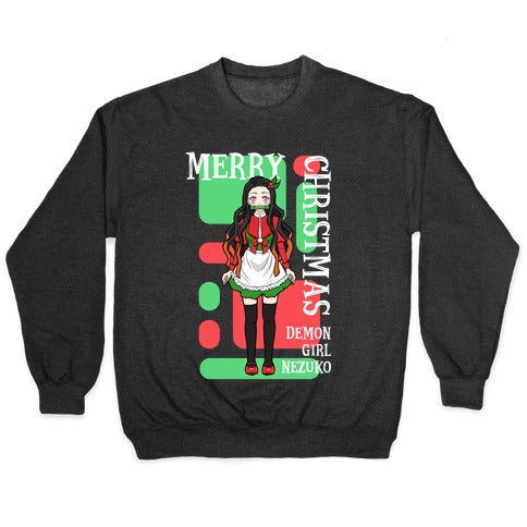 Merry Christmas Demon Girl Nezuko Crewneck Sweatshirt