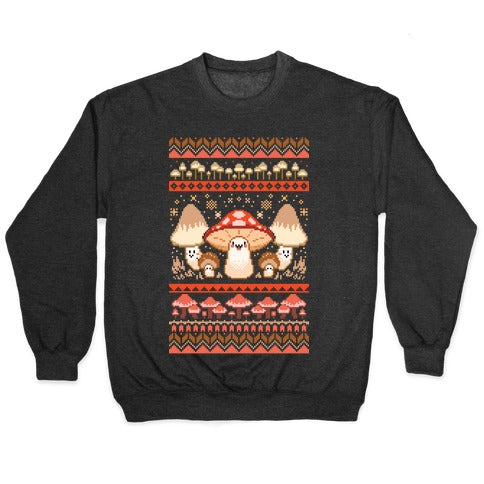 Mushroom Ugly Christmas Sweater Crewneck Sweatshirt