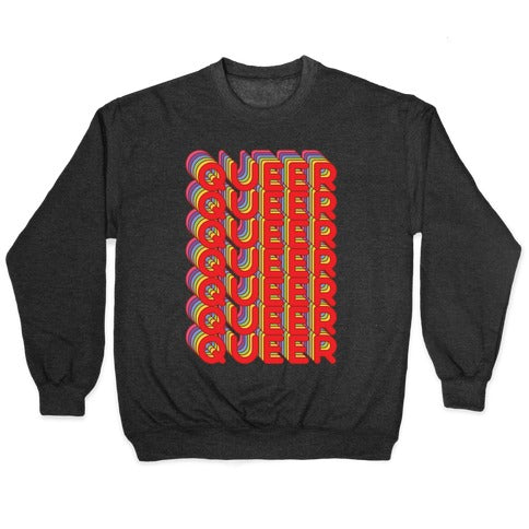 Queer Retro Rainbow Crewneck Sweatshirt