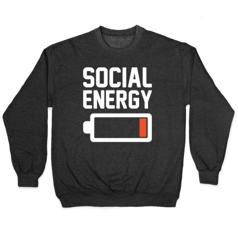 Social Energy Low White Print Crewneck Sweatshirt