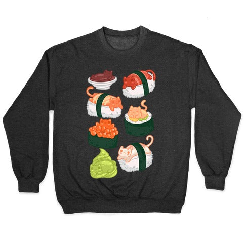 Sushi Cats Pattern Crewneck Sweatshirt