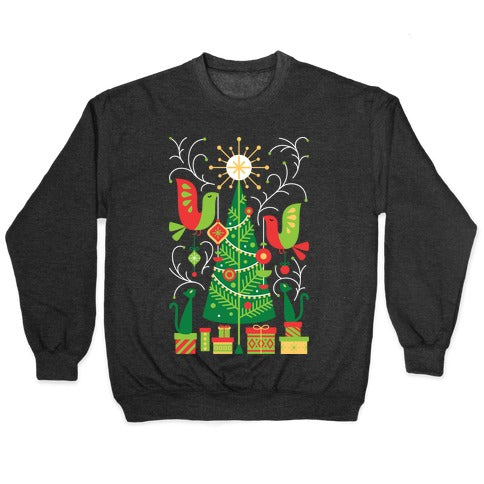 Vintage Christmas Tree Decorating Crewneck Sweatshirt