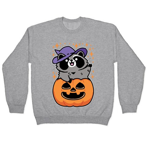 Cute Halloween Raccoon Crewneck Sweatshirt