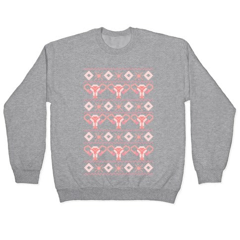 Cuterus Uterus Pattern Crewneck Sweatshirt
