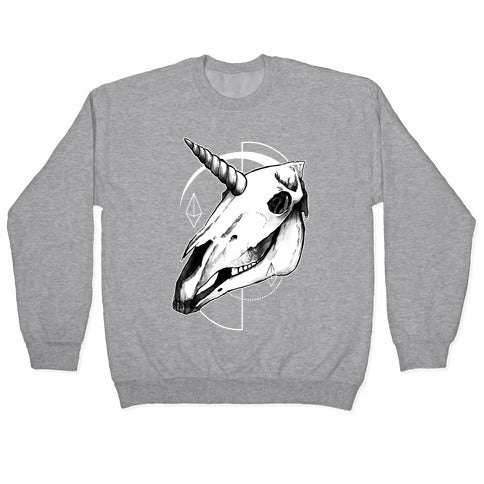 Geometric Occult Unicorn Skull Crewneck Sweatshirt