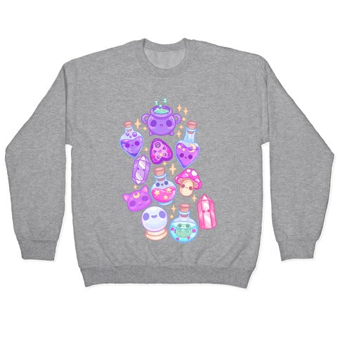 Kawaii Witchy Pattern Crewneck Sweatshirt