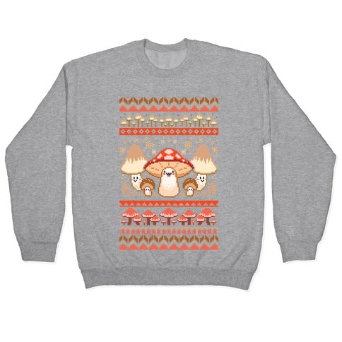 Mushroom Ugly Christmas Sweater Crewneck Sweatshirt