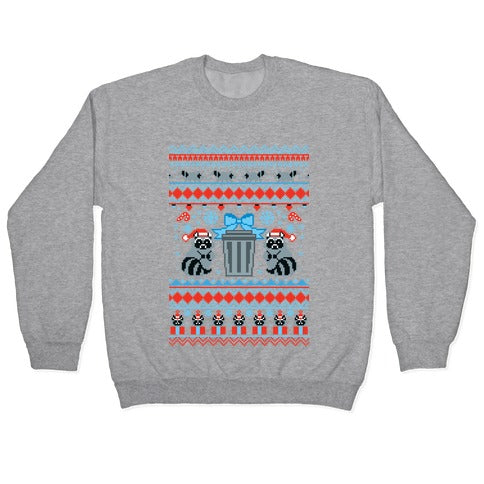 Raccoon Ugly Christmas Sweater Crewneck Sweatshirt