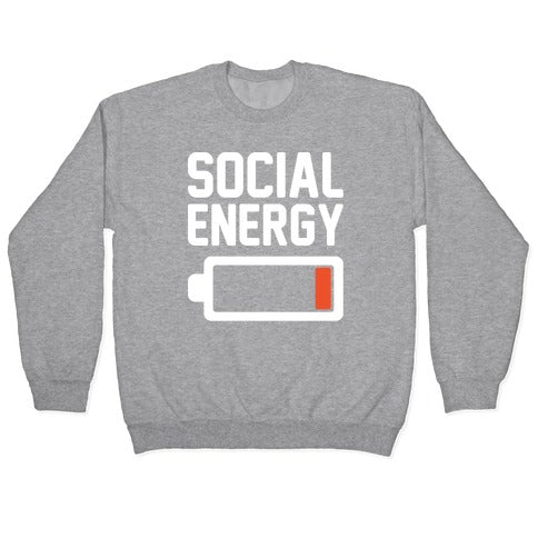 Social Energy Low White Print Crewneck Sweatshirt