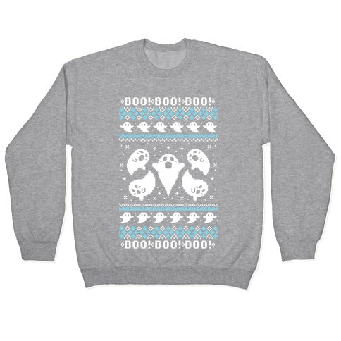 Spooky Ghosts Ugly Sweater Crewneck Sweatshirt
