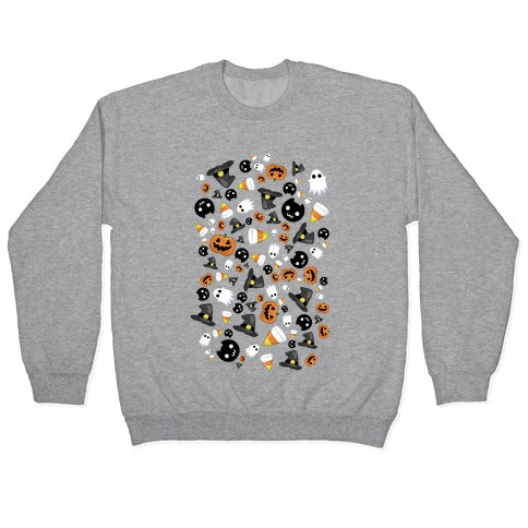 Spoopy Halloween Pattern Crewneck Sweatshirt
