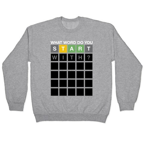 What Word Do You Start With? Wordle Parody Crewneck Sweatshirt